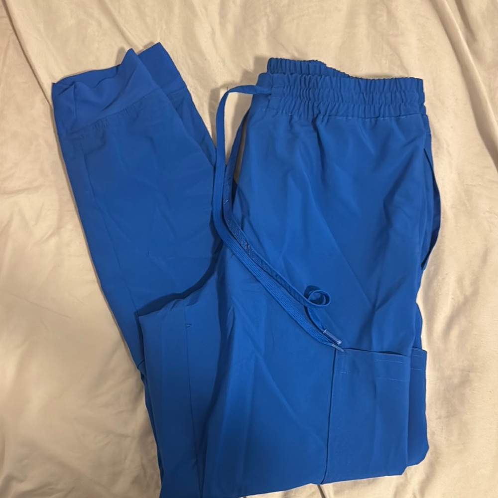 Blue Track Pants with Elastic Waistband and Relaxed Fit